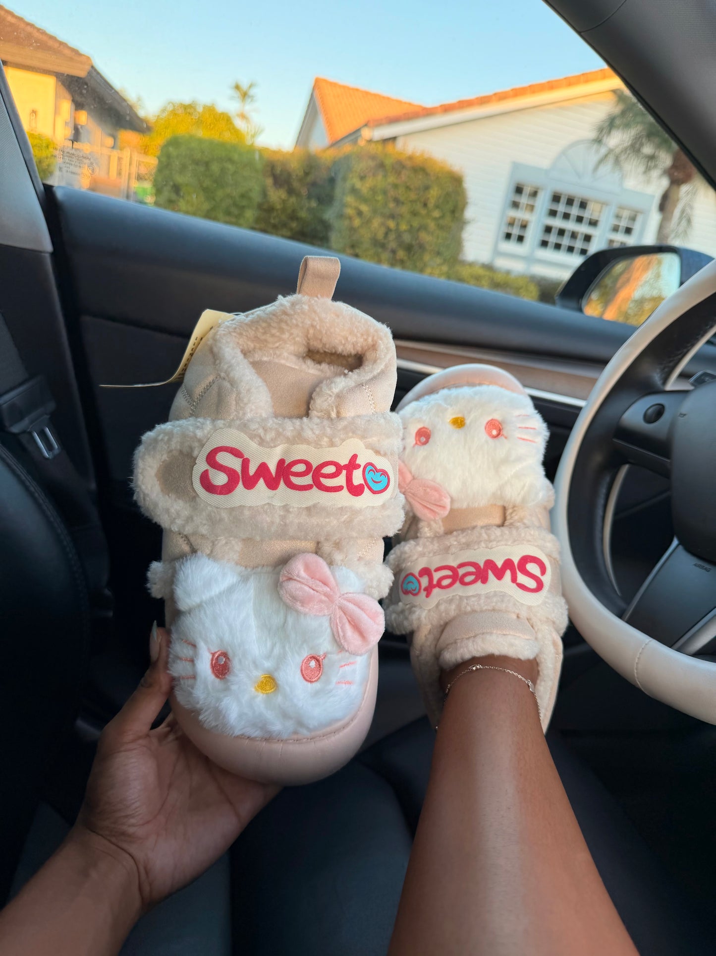 Sweet Kitty Plush Slides