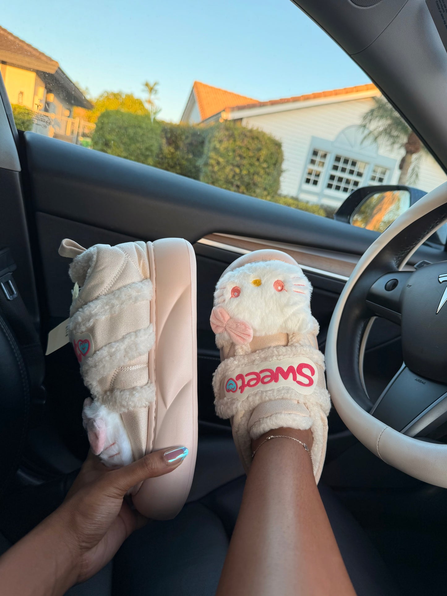 Sweet Kitty Plush Slides